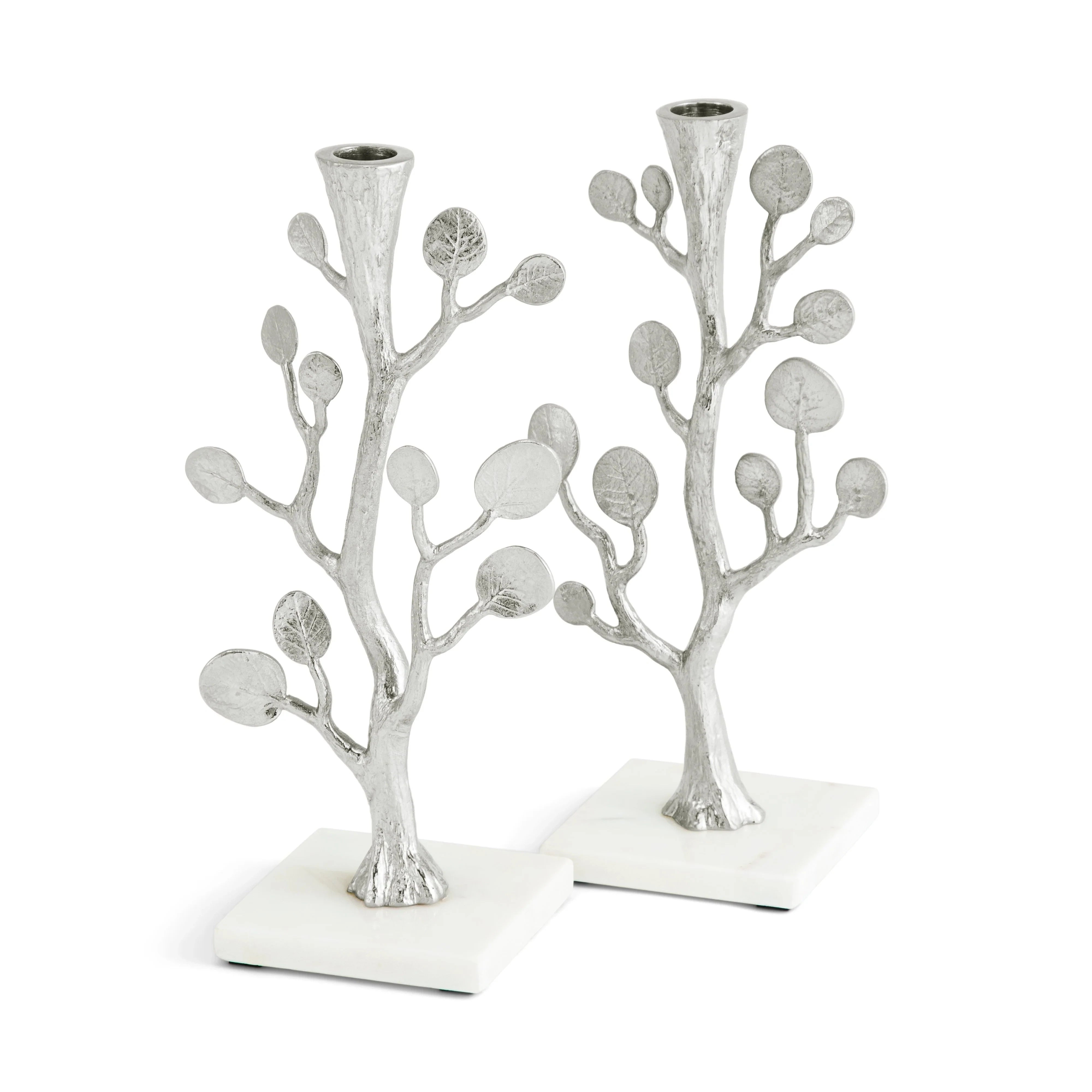 S/2 Botanical Leaf candleholders