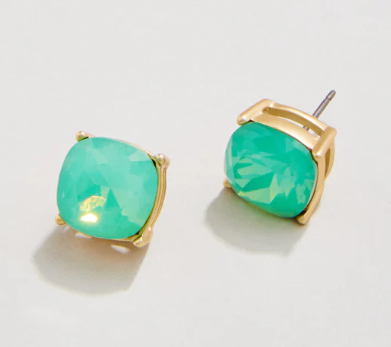 SLV Be Happy Sea Green Earrings Gold 512602
