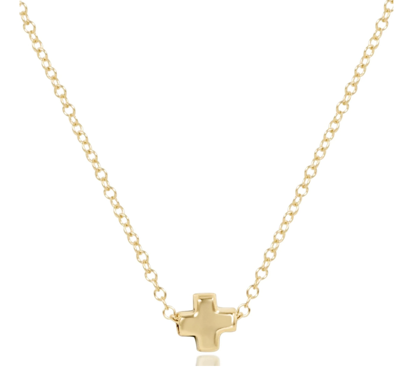 16in Necklace Gold Signature Cross SMALL