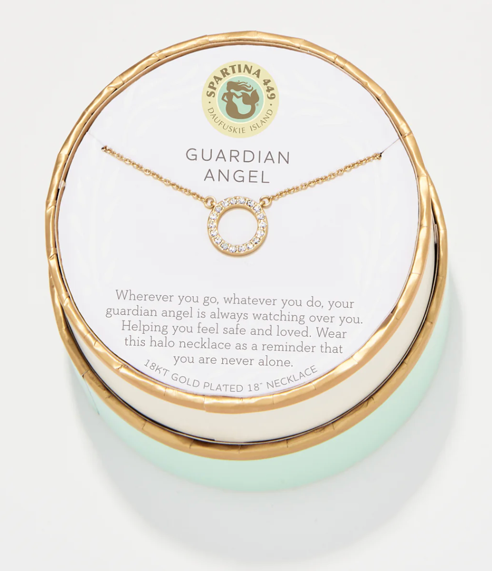 SLV 18in Guardian Angel/Halo Necklace 496954