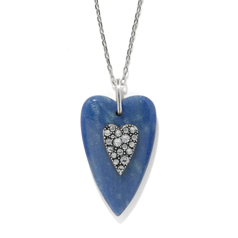 JM016 Blue Quartz Heart necklace