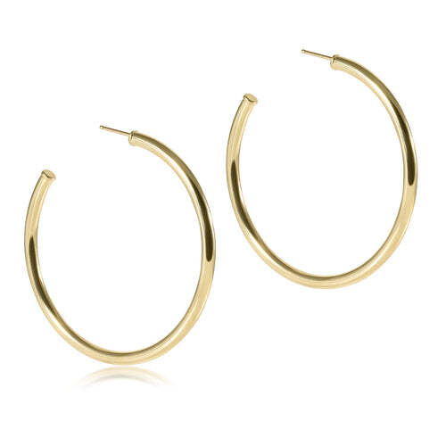 Round Gold 2in Hoop Textured
