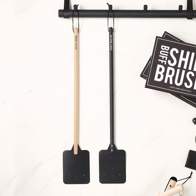 Wood and Leather Fly Swatter