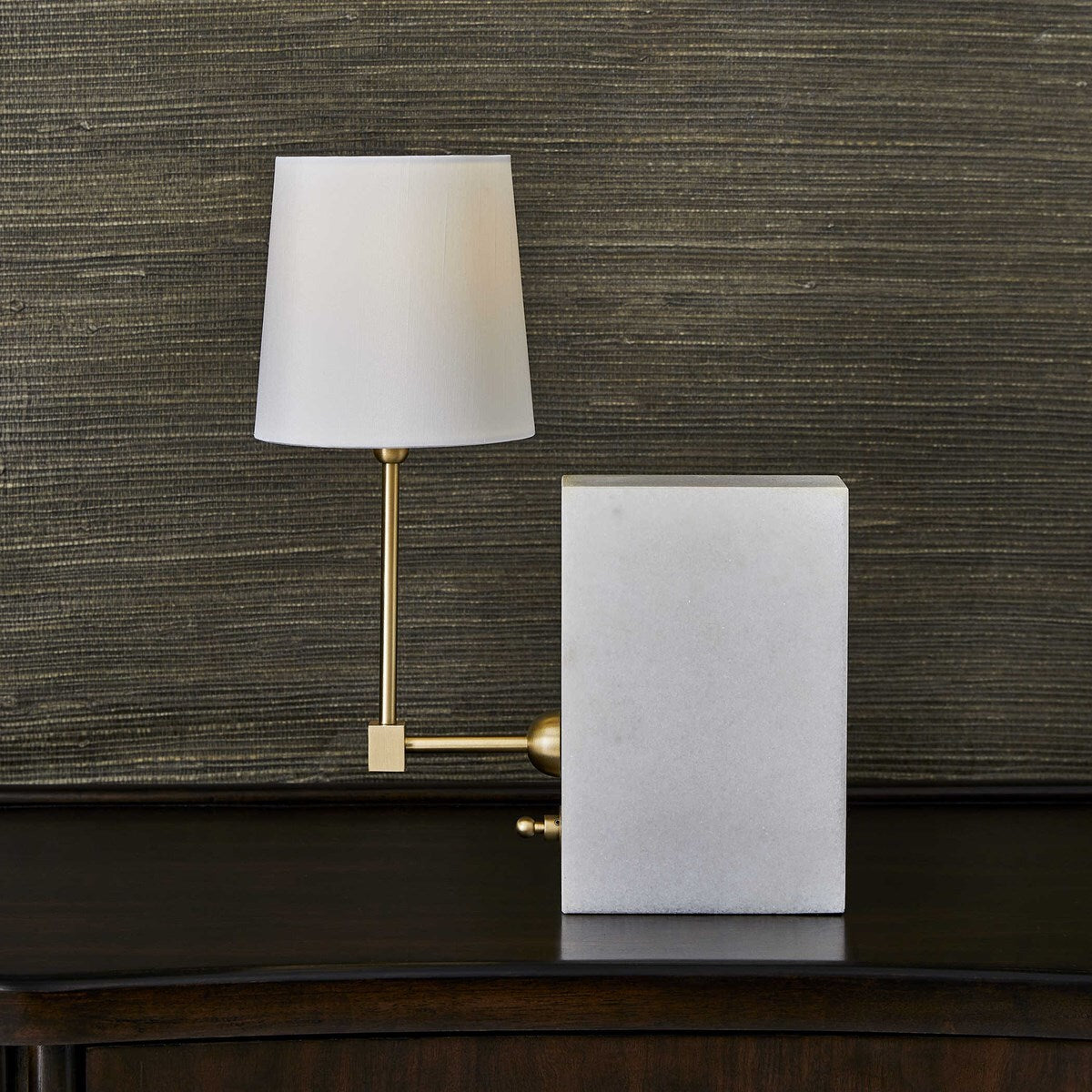 On A Shelf Mini Lamp - White Marble Brass