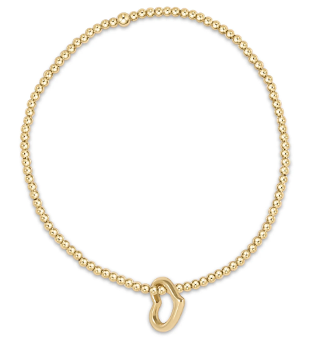 Classic Gold 2.5mm Bracelet Love Gold Charm