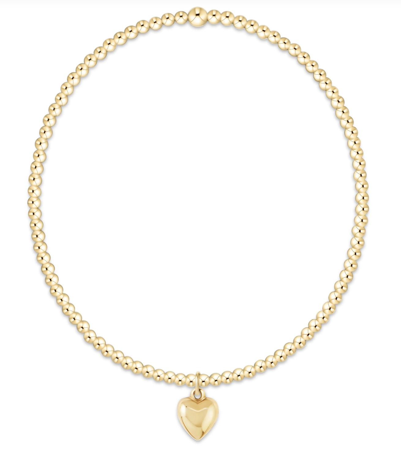 EGirl Classic Gold 2mm w Love Plush Sm Charm Bracelet