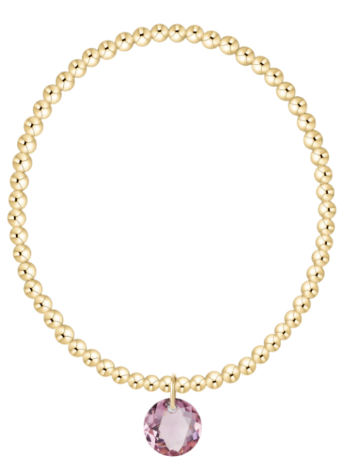 Classic Gold 3mm Bracelet Reflection Charm