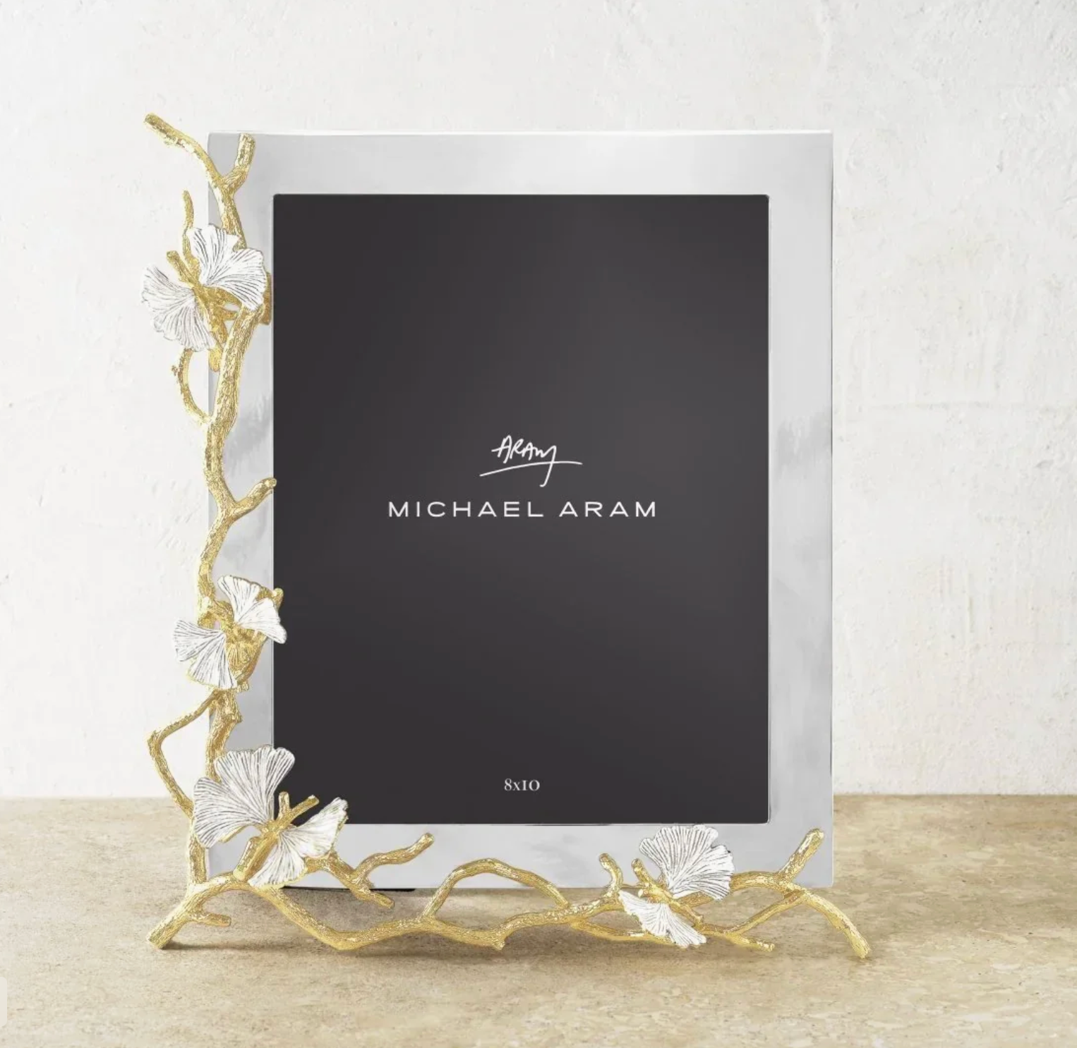 174517 Butterfly Ginkgo Gold Reflective Frame 8x10