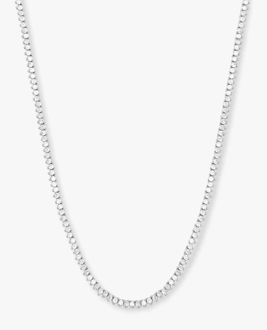 Baby Not Your Basic Tennis Necklace 16in 2mm SIL N6192swtcz